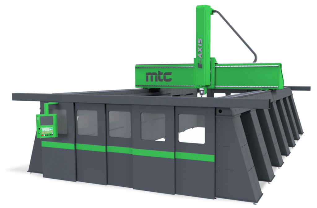 High Rail CNC router featuring a heavy duty CNC bridge by MTC