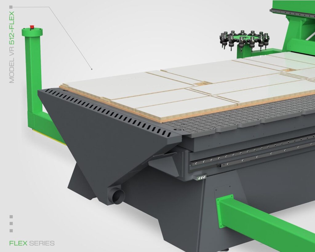 Close up image of the Flex Series machine table.