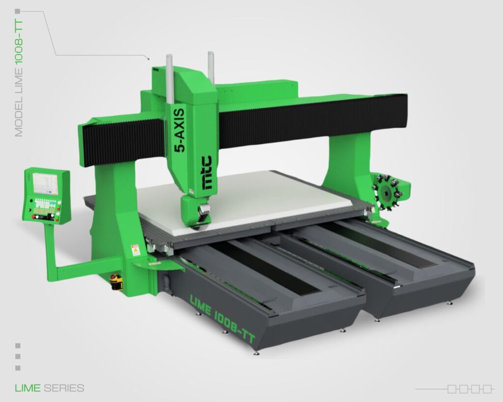 Lime Series fixed bridge router CNC featuring a single table, by MTC