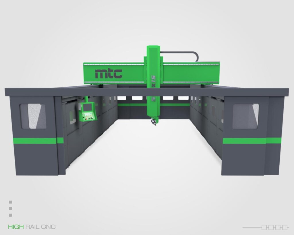 Front facing image of the MTC's large format machining center, Hi-Rail.